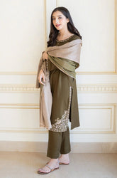 Premium Dhanak Embroidered Suit 3PC - 18