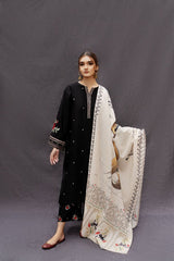 Premium Dhanak Embroidered Suit 3PC - 16