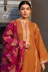 Premium Dhanak Embroidered Suit 3PC - 10