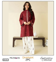 Premium Dhanak Embroidered Suit 2PC - 04