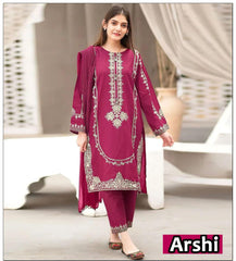 Premium Dhanak Embroidered Suit 2PC - 06