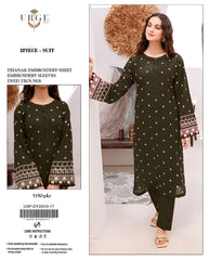 Premium Dhanak Embroidered Suit 2PC - 18
