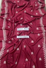 3PC Winter Dhenak Embroidered Suit | Front Open Embroidered Shirt, Embroidered Shawl & Trouser
