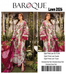 Premium Lawn 3PC Embroidered Suit 03
