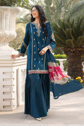 3PC Digital Printed Embroidered Lawn