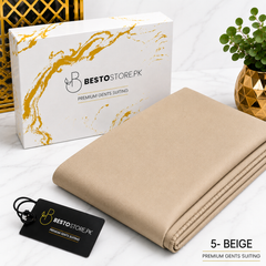 Bestostore Premium Beige 112×84 Wash & Wear Suiting for Men – Soft Feel, Elegant Fall & Lasting Shine