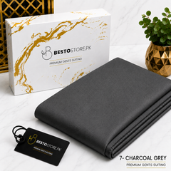 Bestostore Premium Charcoal Grey 112×84 Wash & Wear Suiting for Men – Soft Feel, Elegant Fall & Lasting Shine