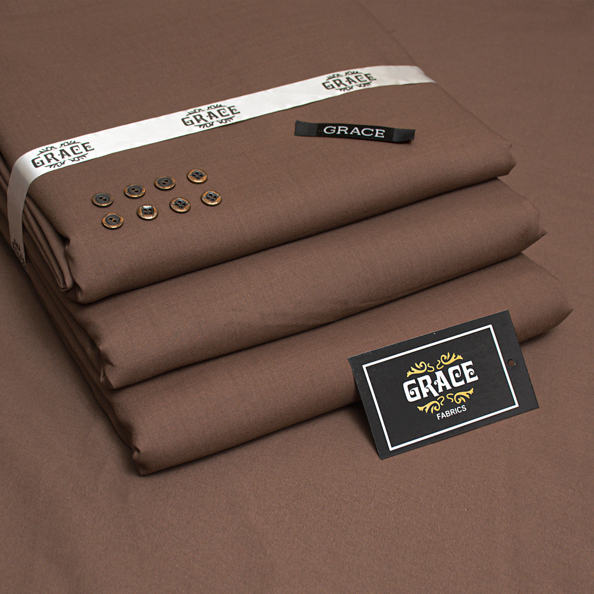 Grace Wash & Wear Premium Men's Unstitched Suit - Brown