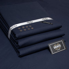 Grace Wash & Wear Premium Men's Unstitched Suit - Navy Blue