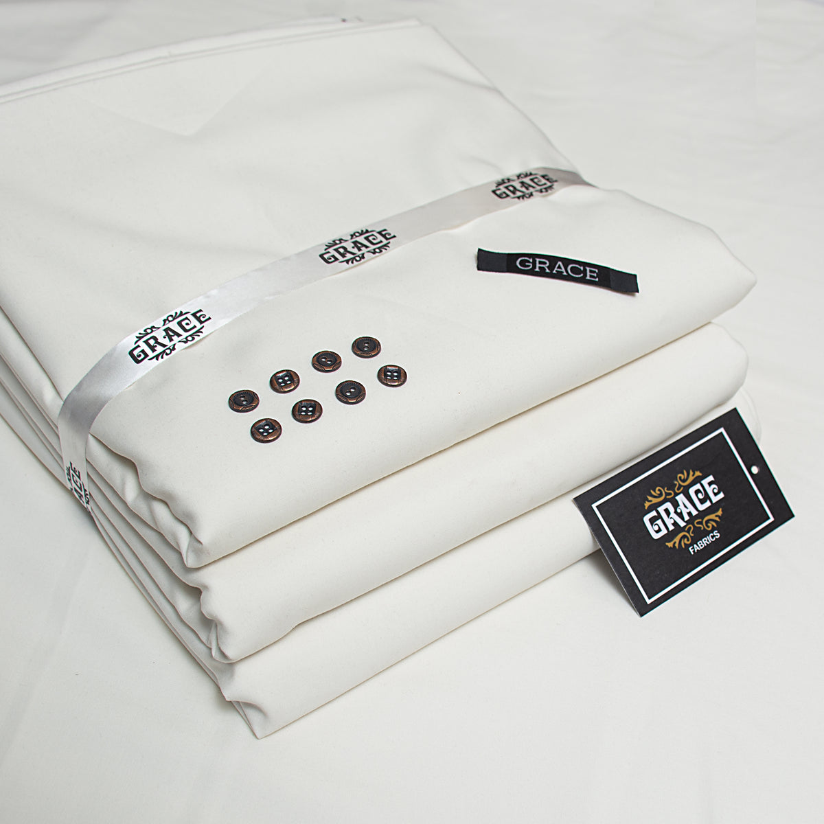 Grace Wash & Wear Premium Men's Unstitched Suit - Off White