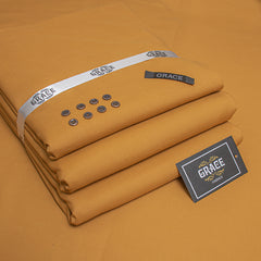 Grace Wash & Wear Premium Men's Unstitched Suit - Harvest Gold