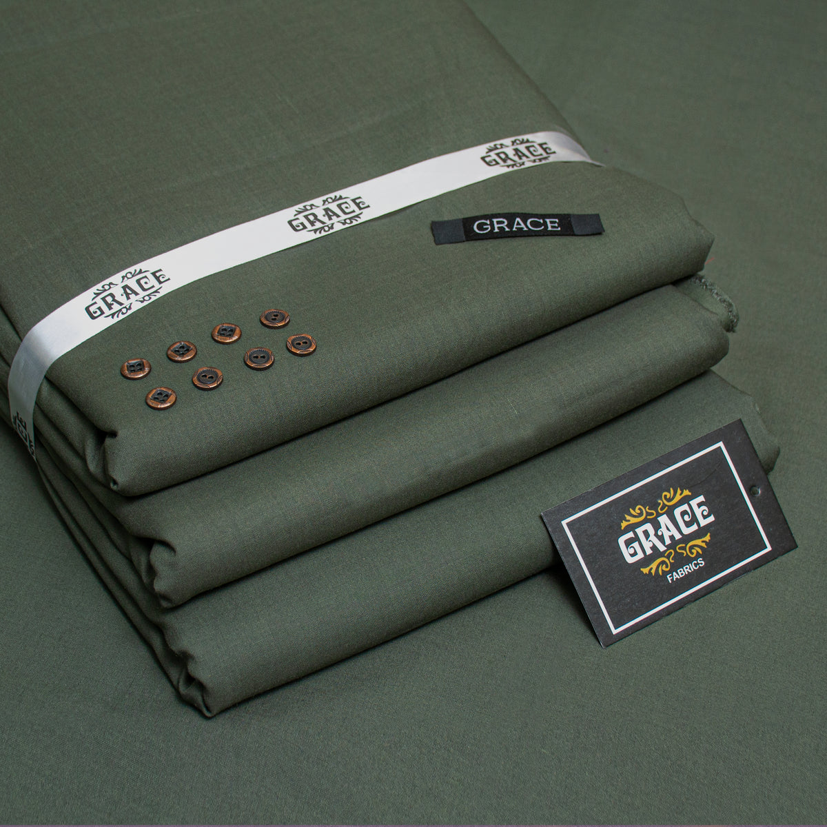 Grace Wash & Wear Premium Men's Unstitched Suit - Green