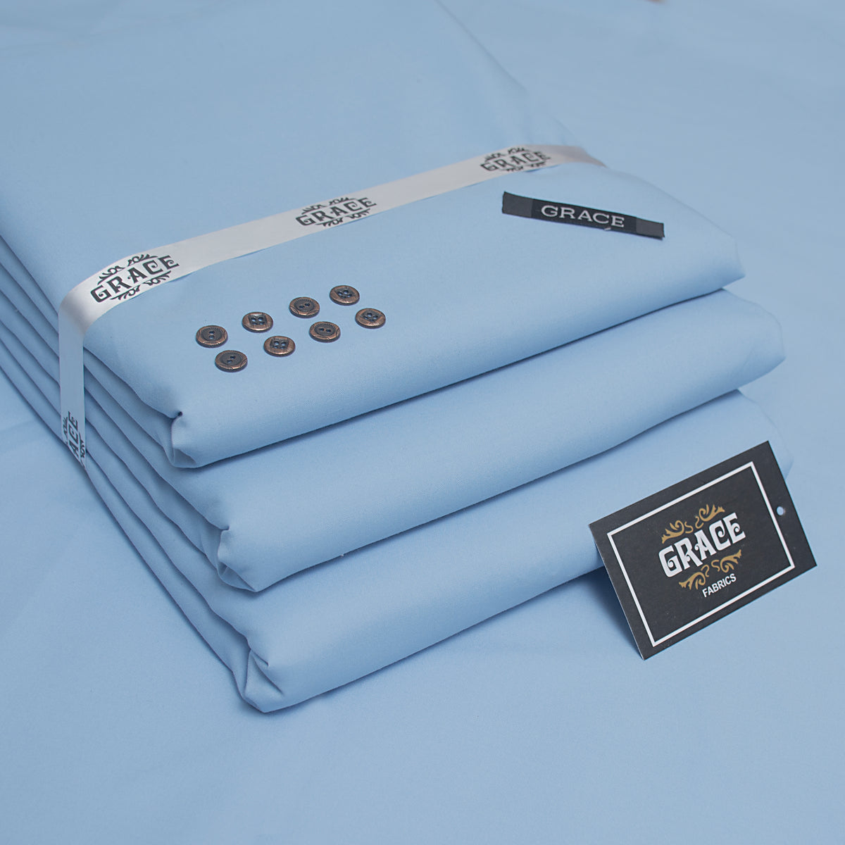 Grace Wash & Wear Premium Men's Unstitched Suit - Sky Blue