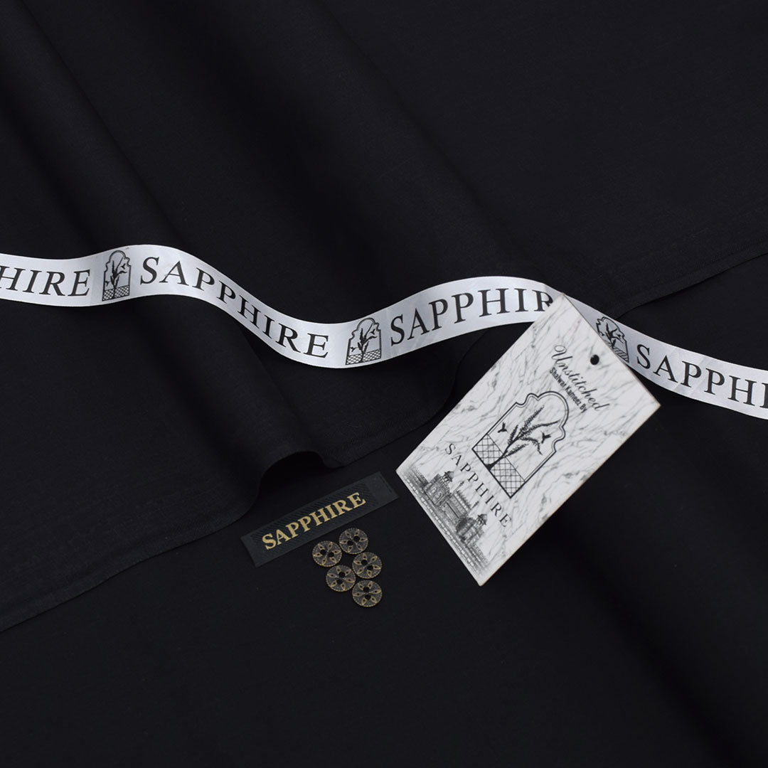 Sapphire Black Wash & Wear Men’s Suit –premium Wrinkle-Free Summer Fabric