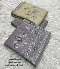 3 Piece khadar Baroque brand  Ladies Suit - 008