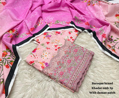 3 Piece khadar Baroque brand  Ladies Suit - 03