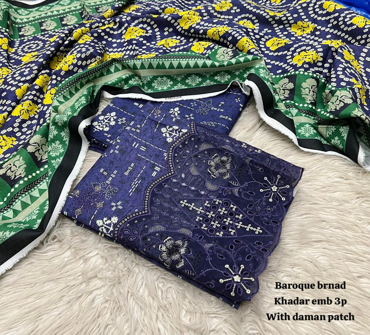 3 Piece khadar Baroque brand  Ladies Suit - 06