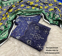 3 Piece khadar Baroque brand  Ladies Suit - 06