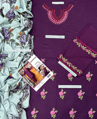 Premium Dhanak Embroidered Suit 3PC 27