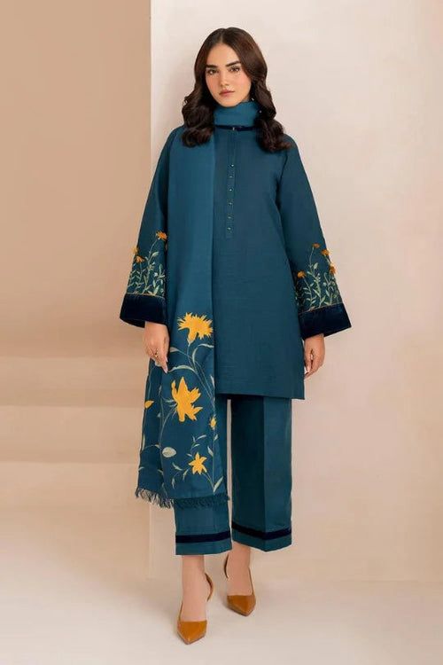 Premium Dhanak Embroidered Suit 3PC 25