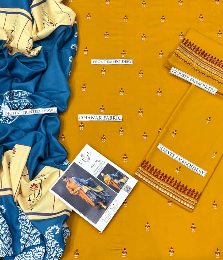 Premium Dhanak Embroidered Suit 3PC 24