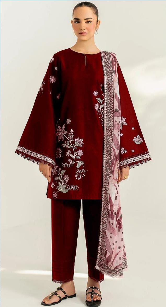Premium Dhanak Embroidered Suit 3PC 21