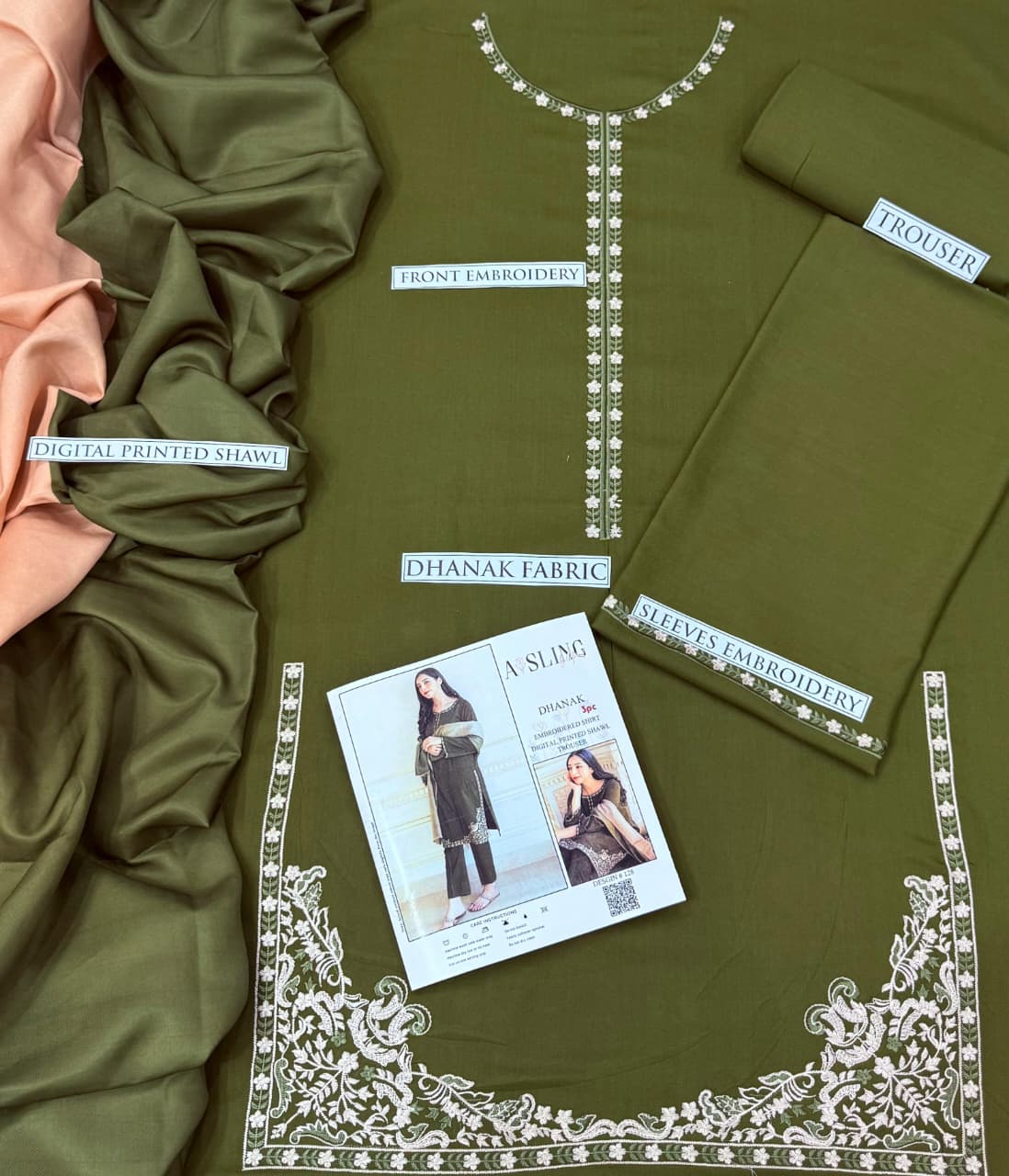 Premium Dhanak Embroidered Suit 3PC - 18