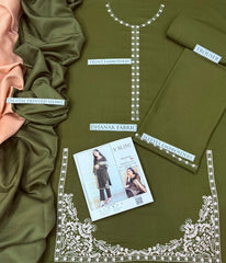 Premium Dhanak Embroidered Suit 3PC - 18