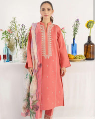 Premium Dhanak Embroidered Suit 3PC 01