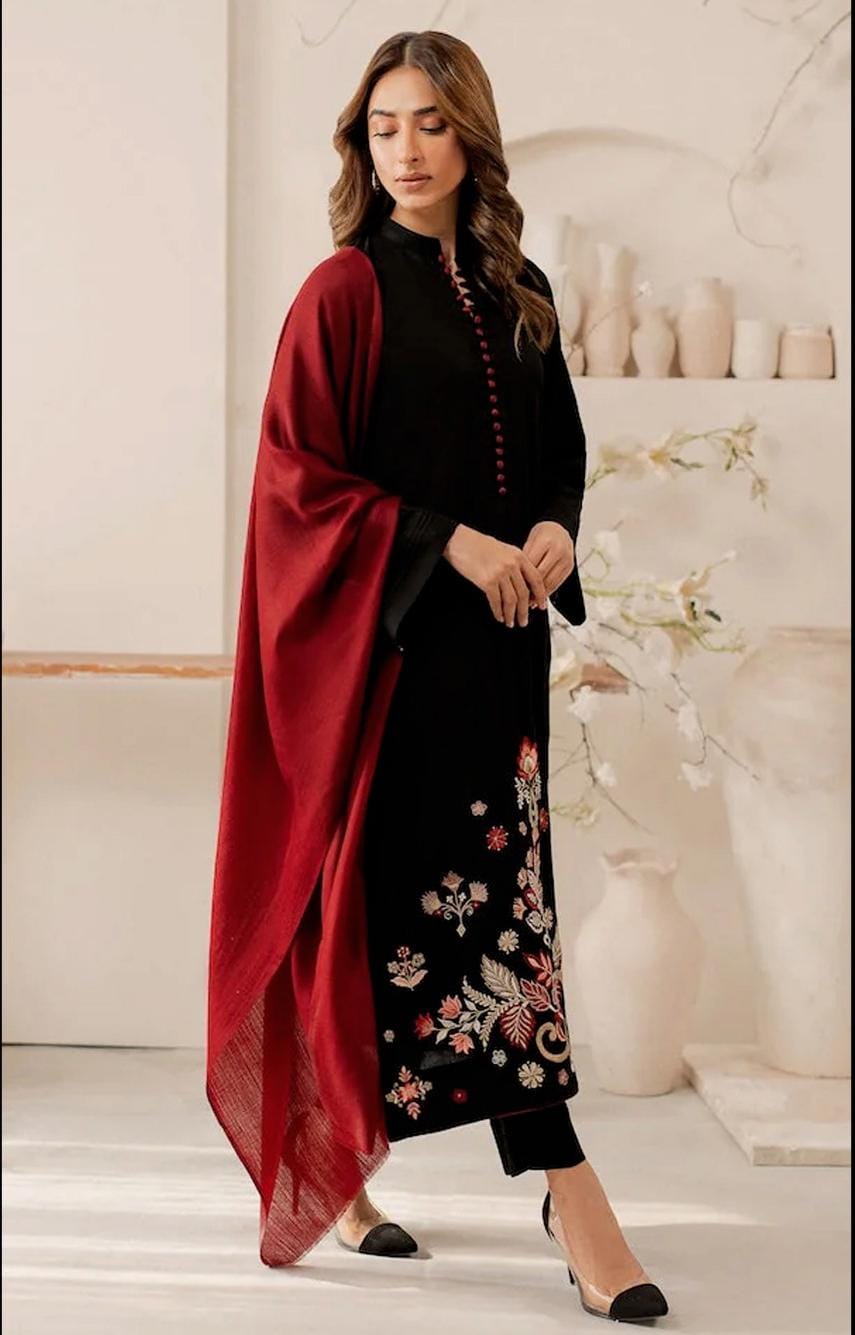 Premium Dhanak Embroidered Suit 3PC - 17