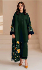 Premium Dhanak Embroidered Suit 3PC - 14