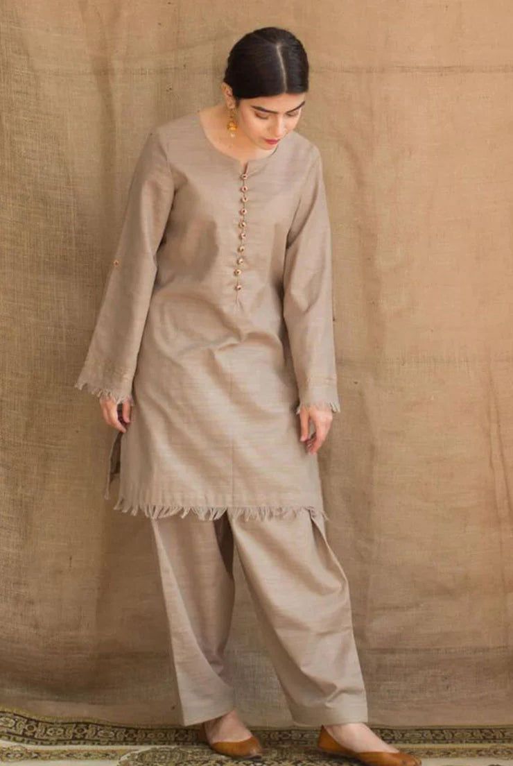 Premium Dhanak Embroidered Suit 3PC - 13