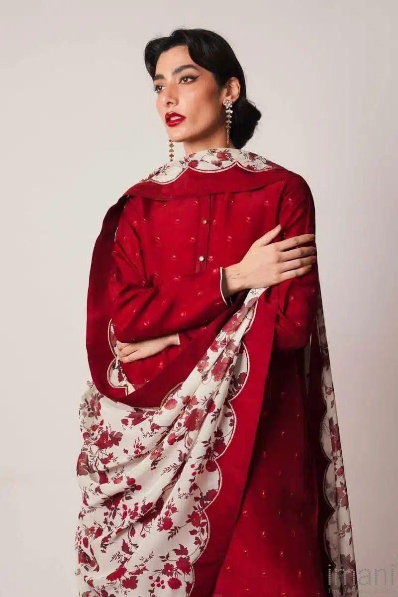 Premium Dhanak Embroidered Suit 3PC - 12