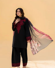 Premium Dhanak Embroidered Suit 3PC - 07