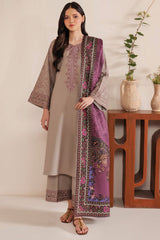 Premium Dhanak Embroidered Suit 3PC - 04