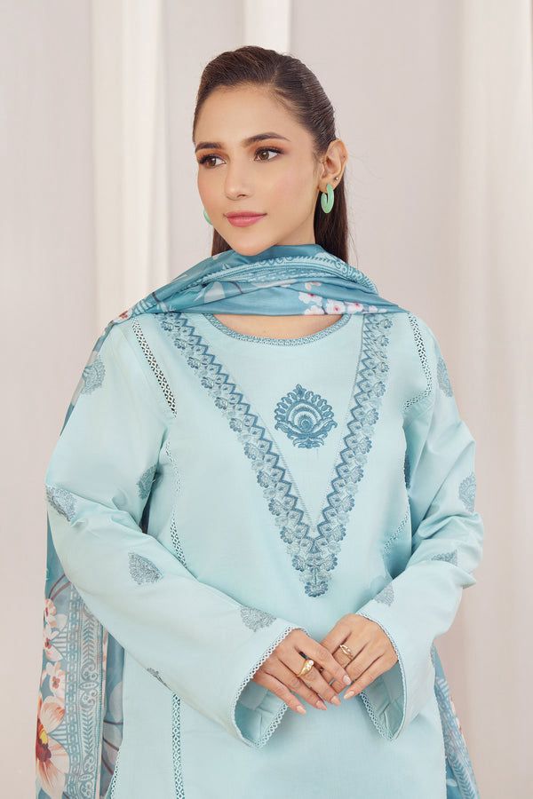 Premium Dhanak Embroidered Suit 3PC - 03