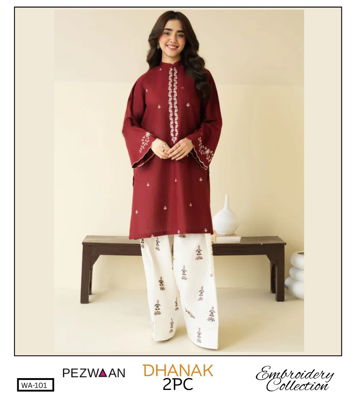 Premium Dhanak Embroidered Suit 2PC - 04