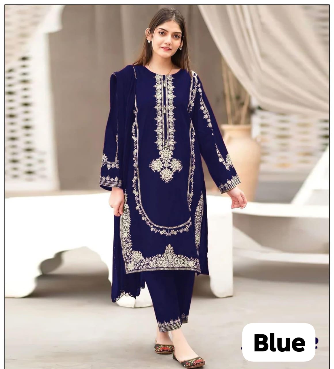 Premium Dhanak Embroidered Suit 2PC - 07