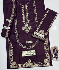 Premium Dhanak Embroidered Suit 2PC - 07
