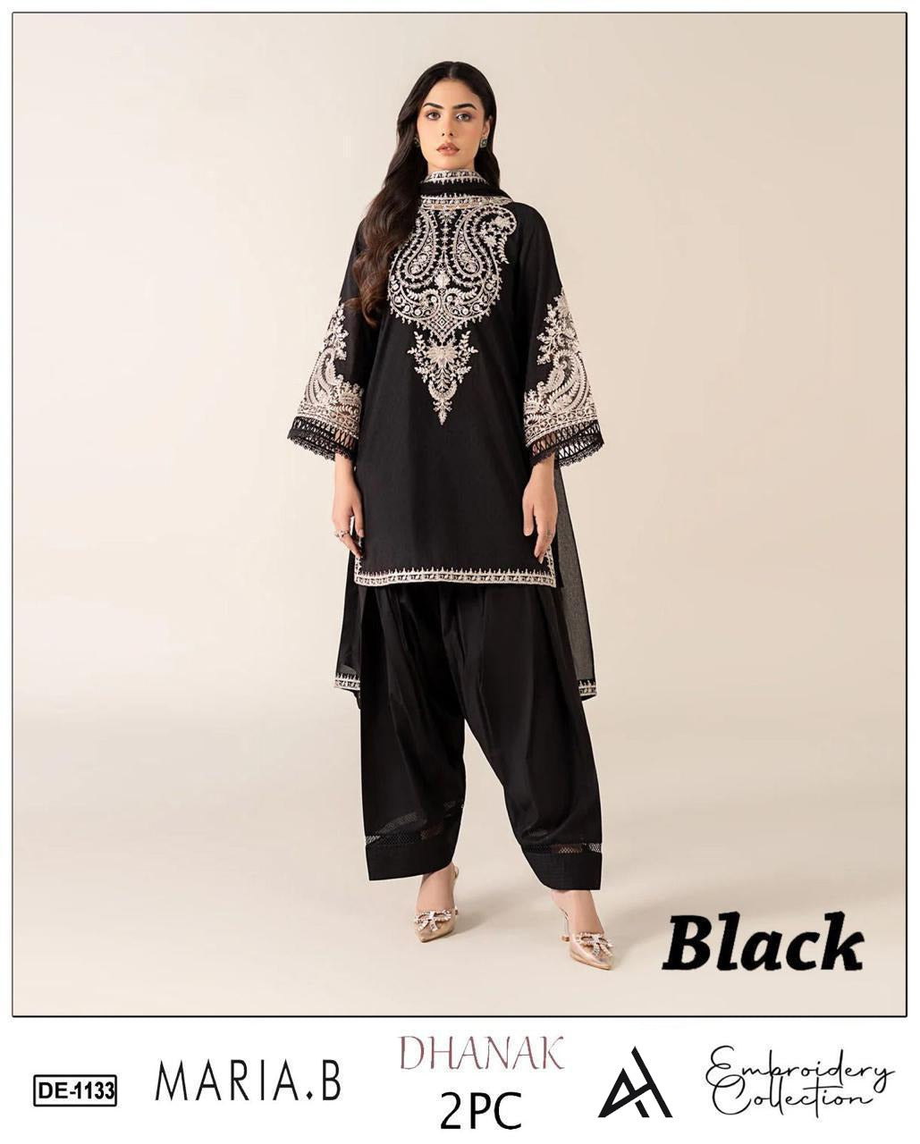 Premium Dhanak Embroidered Suit 2PC - 08
