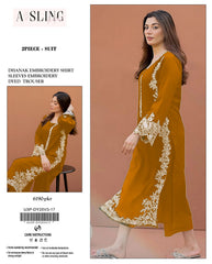 Premium Dhanak Embroidered Suit 2PC - 10