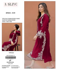 Premium Dhanak Embroidered Suit 2PC - 12