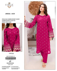Premium Dhanak Embroidered Suit 2PC - 16