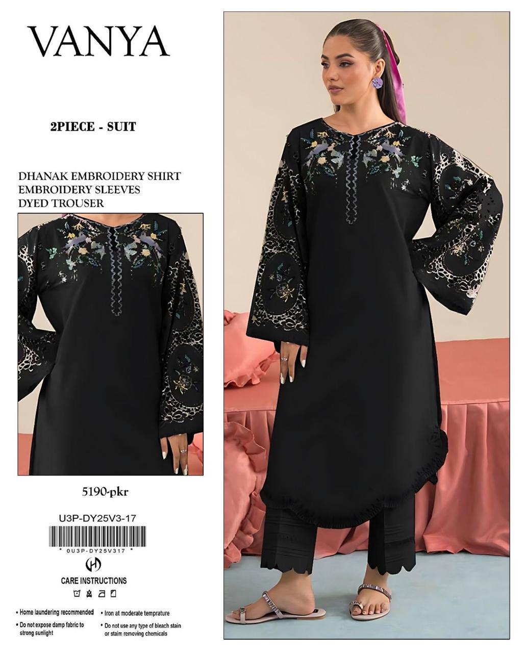 Premium Dhanak Embroidered Suit 2PC - 17