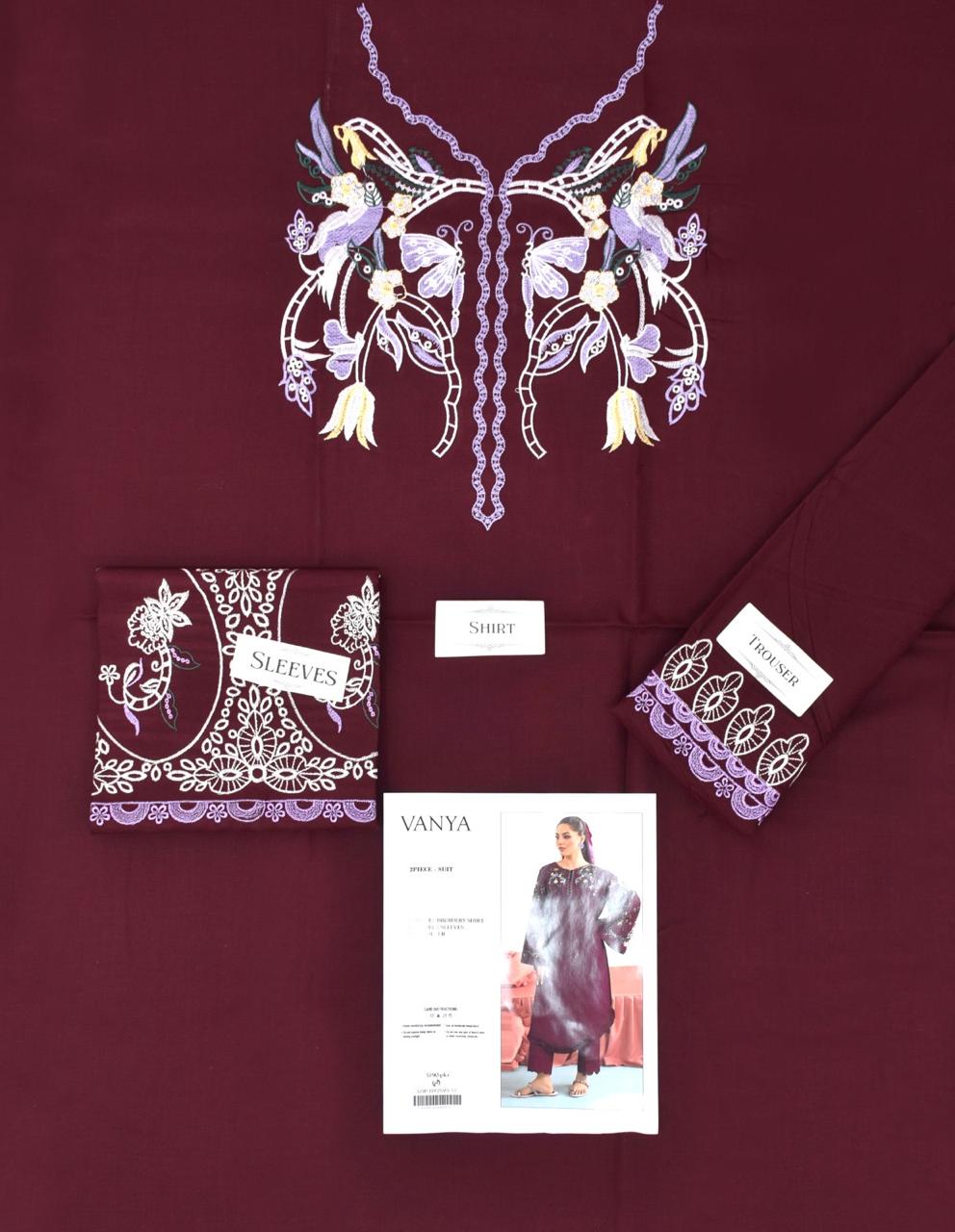 Premium Dhanak Embroidered Suit 2PC - 21