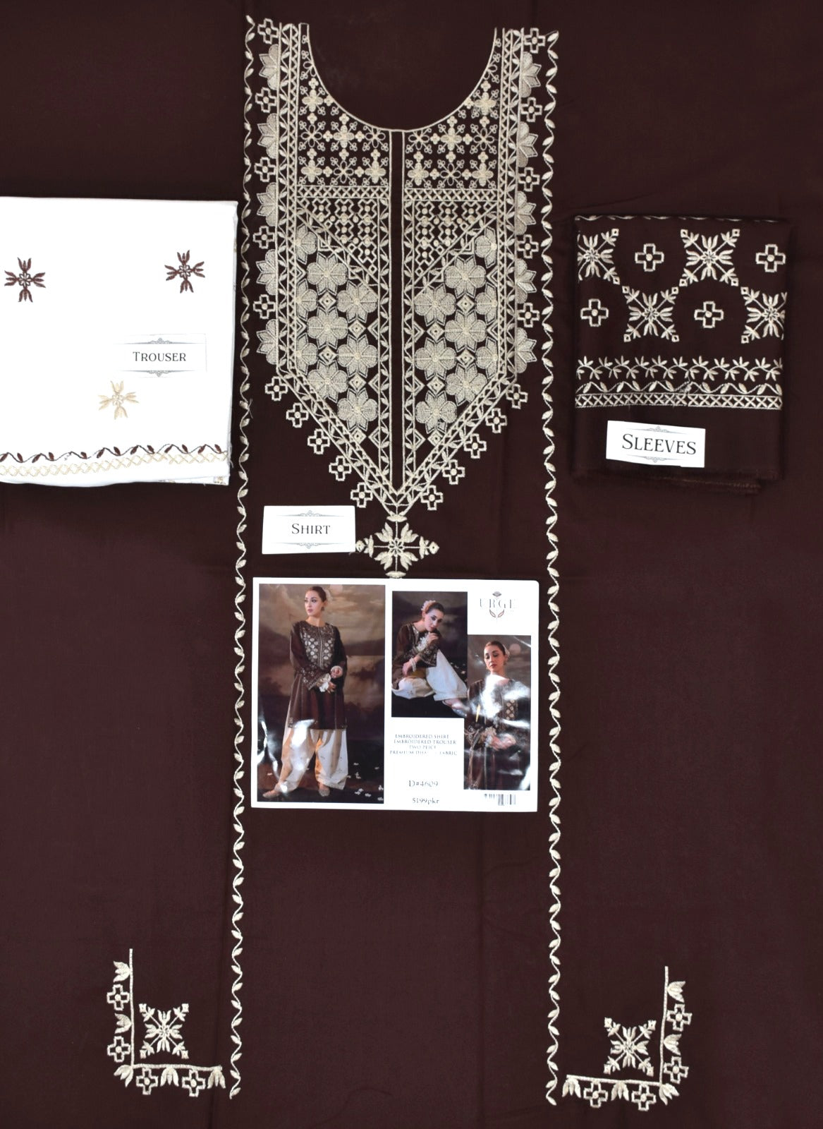 Premium Dhanak Embroidered Suit 2PC - 23