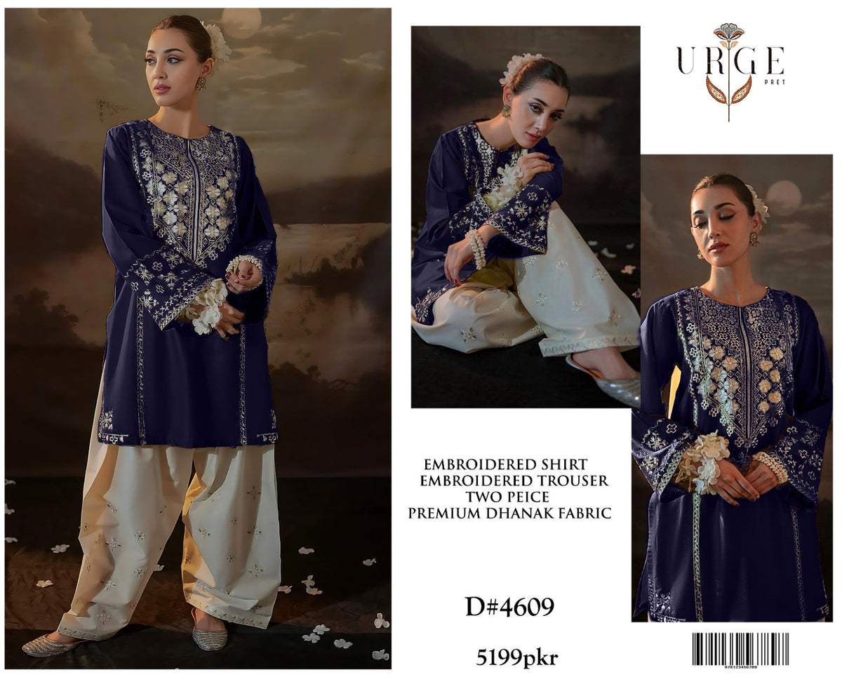 Premium Dhanak Embroidered Suit 2PC - 26
