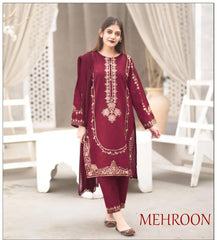 Premium Dhanak Embroidered Suit 2PC - 27