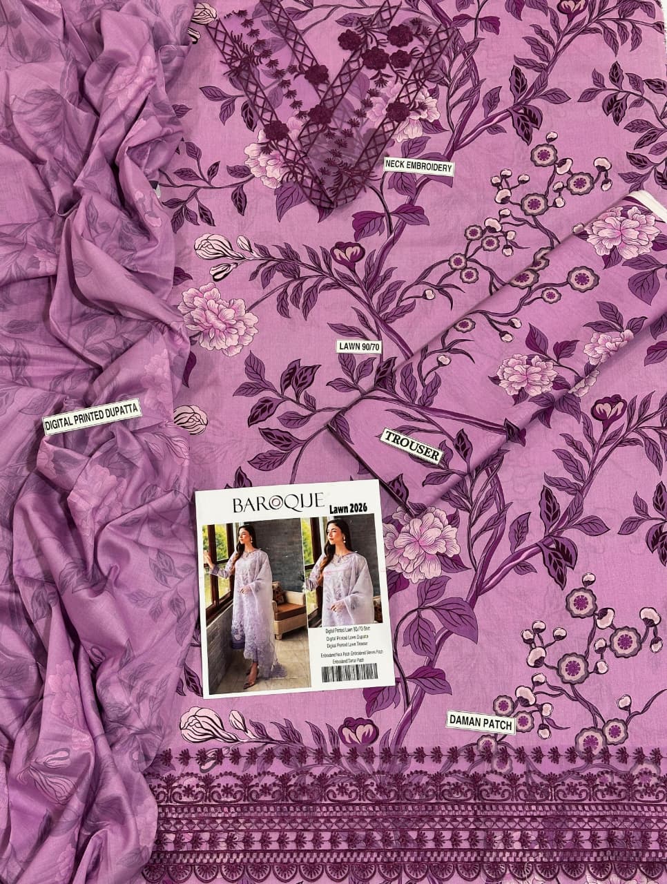 Premium Lawn 3PC Embroidered Suit 02
