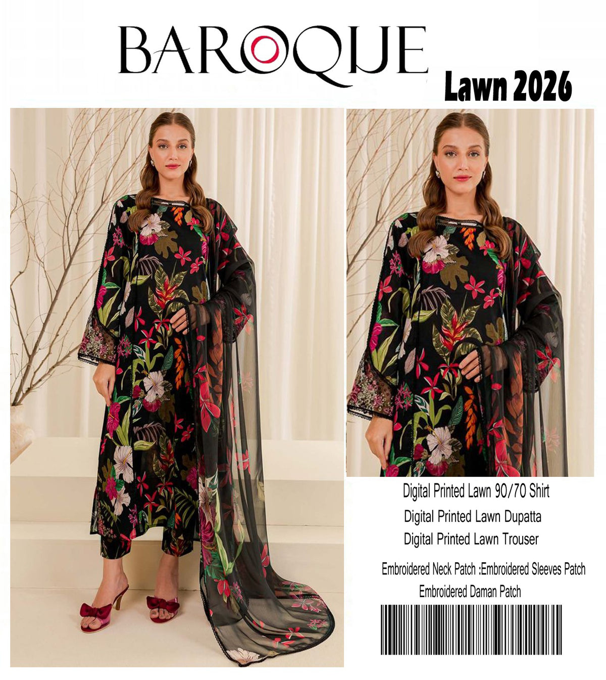 Premium Lawn 3PC Embroidered Suit 01